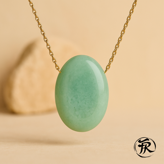 Collier Pendentif Aventurine Verte Chance et Sérénité