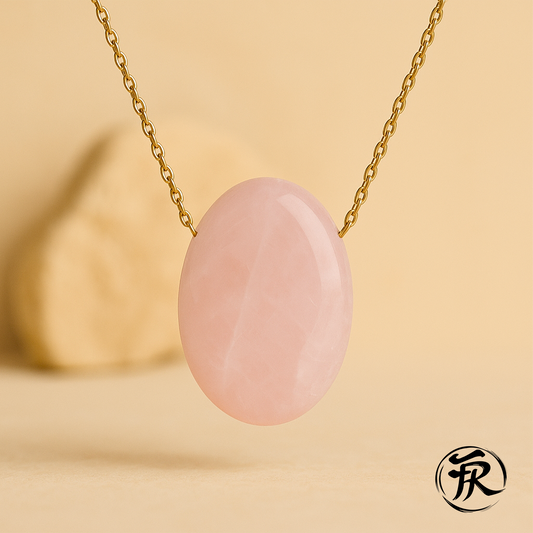 Collier pendentif Quartz Rose Amour et Guérison Émotionnelle