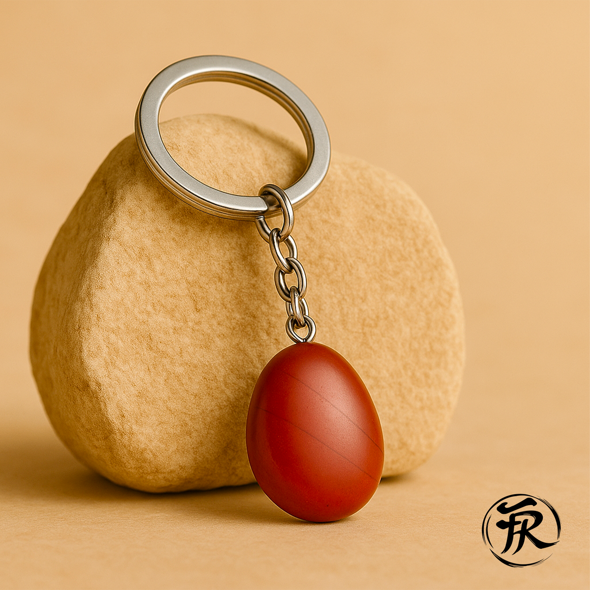 Porte clé Jaspe Rouge Courage et Vitalité